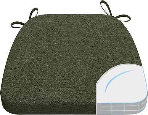 Miniatura 55 de AAAAAcessories Cojines en forma de D, espuma de 2 pulgadas de grosor, con lazos y funda extraíble lavable a máquina, 17 x 16 pulgadas, juego de 4