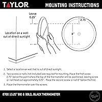 Vista 6 de Taylor Precision Products - Termómetro de pared 6700 Big & Bold, tamaño único, negro