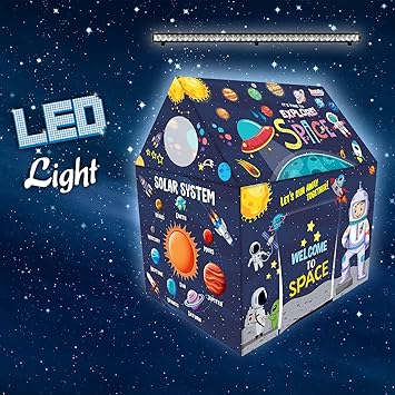 KrocieToys Space Playhouse Tent for Kids, Play Tent for Girls and Boys , Indian Play Tent for Kids (with LED Light)