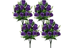 Artificial Purple Rose Bud Bouquets for Multipurpose Decoration