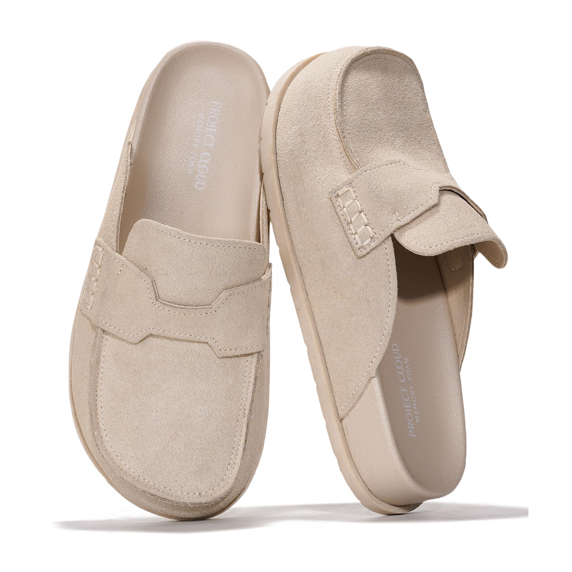 Project Cloud 100% Genuine Leather Slip On Womens Clogs 2026 (Foamy)