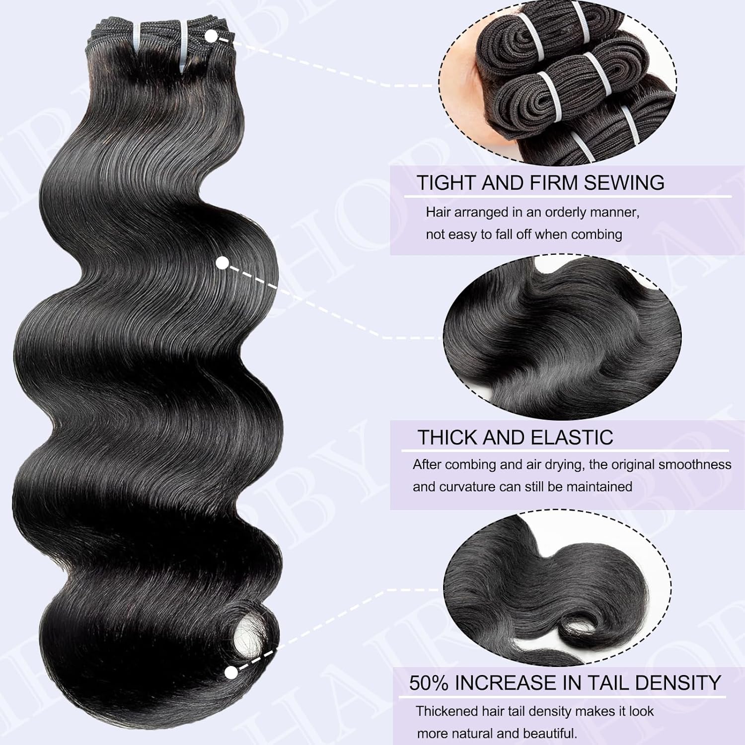 Body Wave Brazilian Human Hair 3 Bundles Human Hair for Black Women 18 20 22 Inch 12A Grade 100% Unprocessed Straight Virgin Hair Bundles Hair Extensions Natural Color
