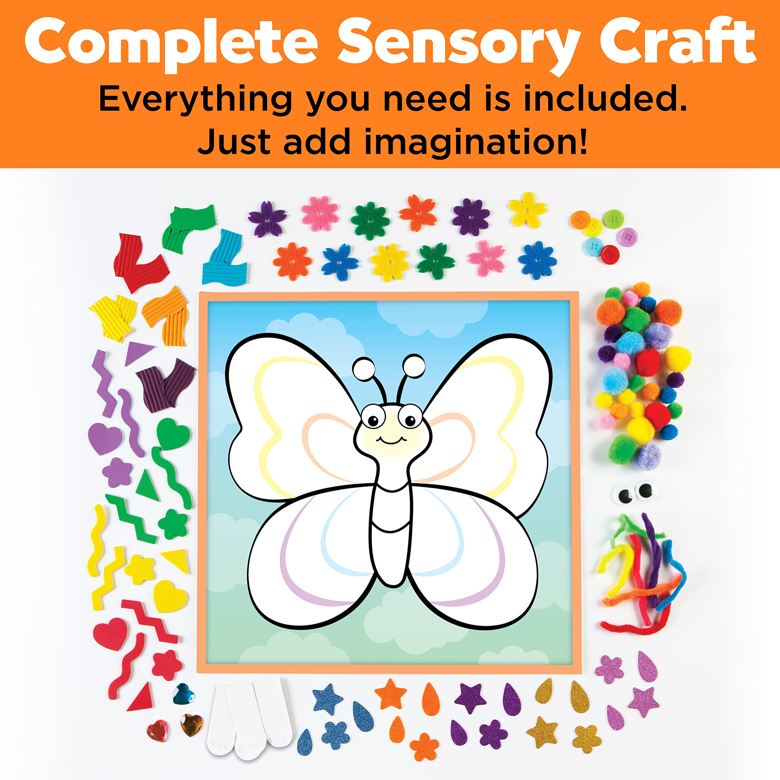 Creativity for Kids Sticky Wall Art: Schmetterling - Kleinkind sensorisches Spielzeug, Basteln für Kleinkinder 3-4+