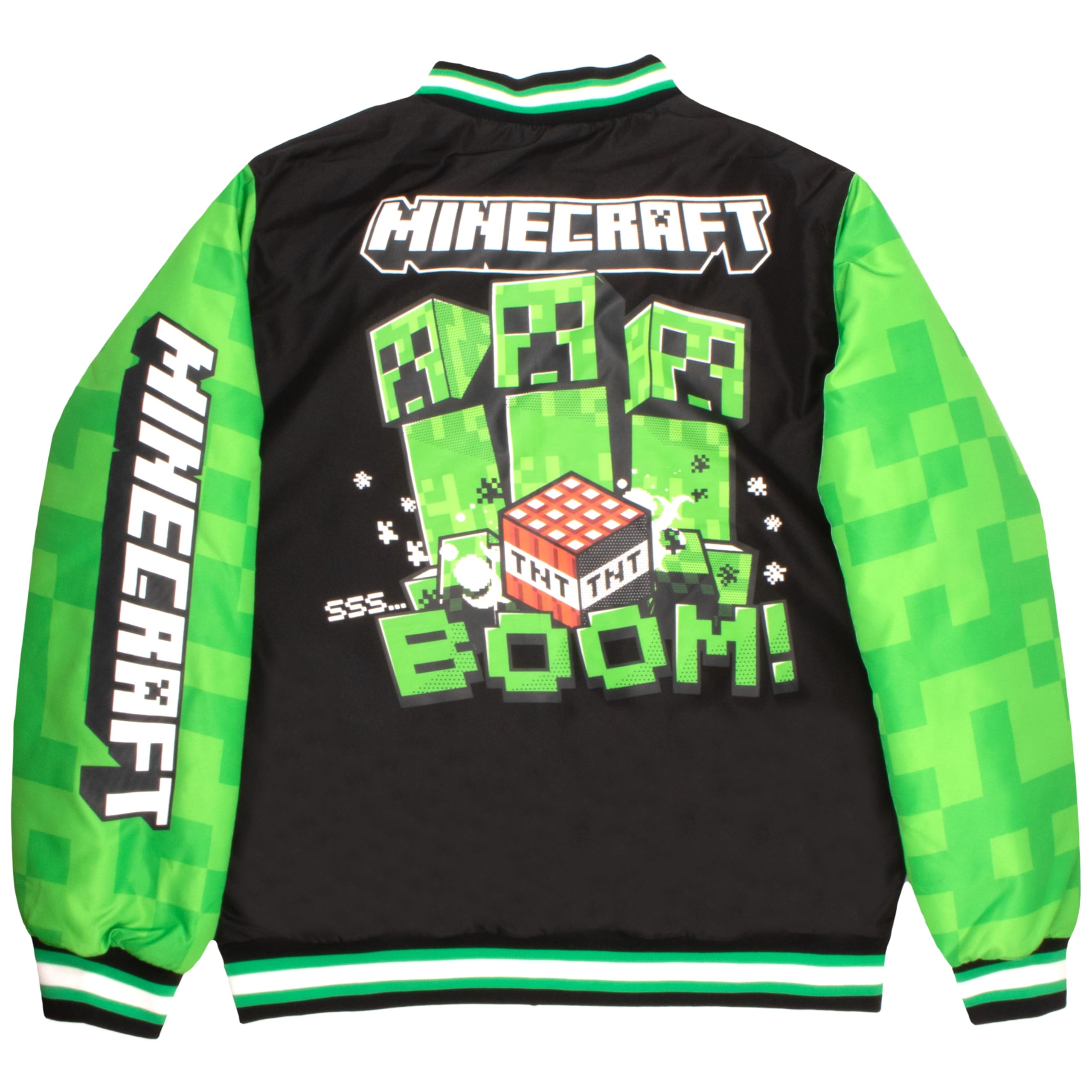 Minecraft Jungen Bomber Jacket Varsity Jacke