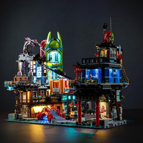 BrickBling Kit de luces LED para Lego Ninjago City Markets, iluminación creativa compatible con Lego 71799-Sin modelo, solo luces