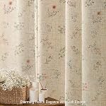 Floral Farmhouse Vintage Linen Shower Curtain, French Country Spring Shower Curtains for Bathroom, 72Wx72H