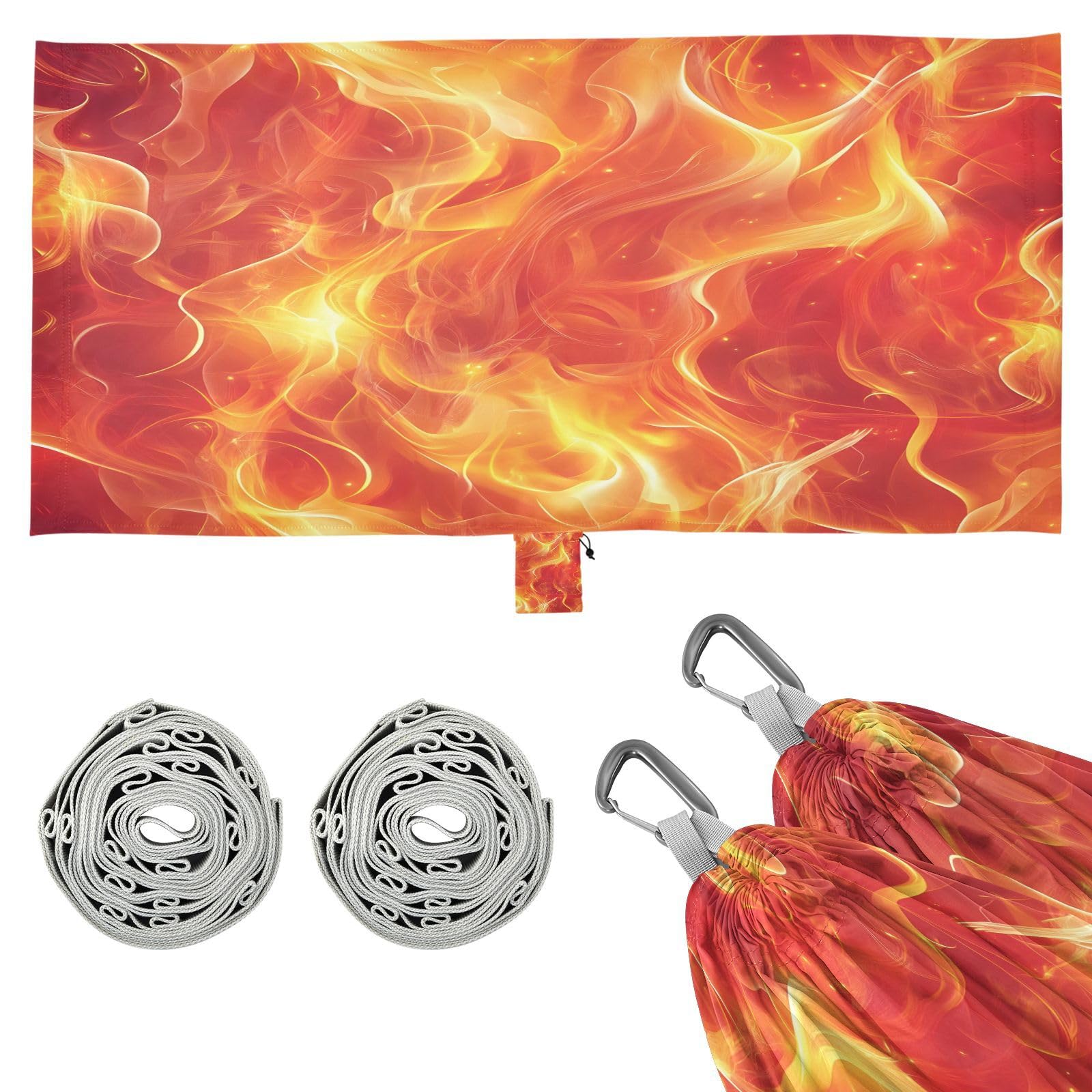 ATTX Seamless Flames Camping Hammock - Lightweight & Portable Hammocks, Heavy Duty 330lbs Capacity for Indoor, Hiking, Backpacking, Travel, Backyard, Beach#597