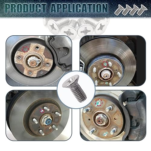 Miniatura 4 de 8 tornillos de retención de acero inoxidable para la parte delantera y trasera, tornillos rotores de disco de freno de acero inoxidable,