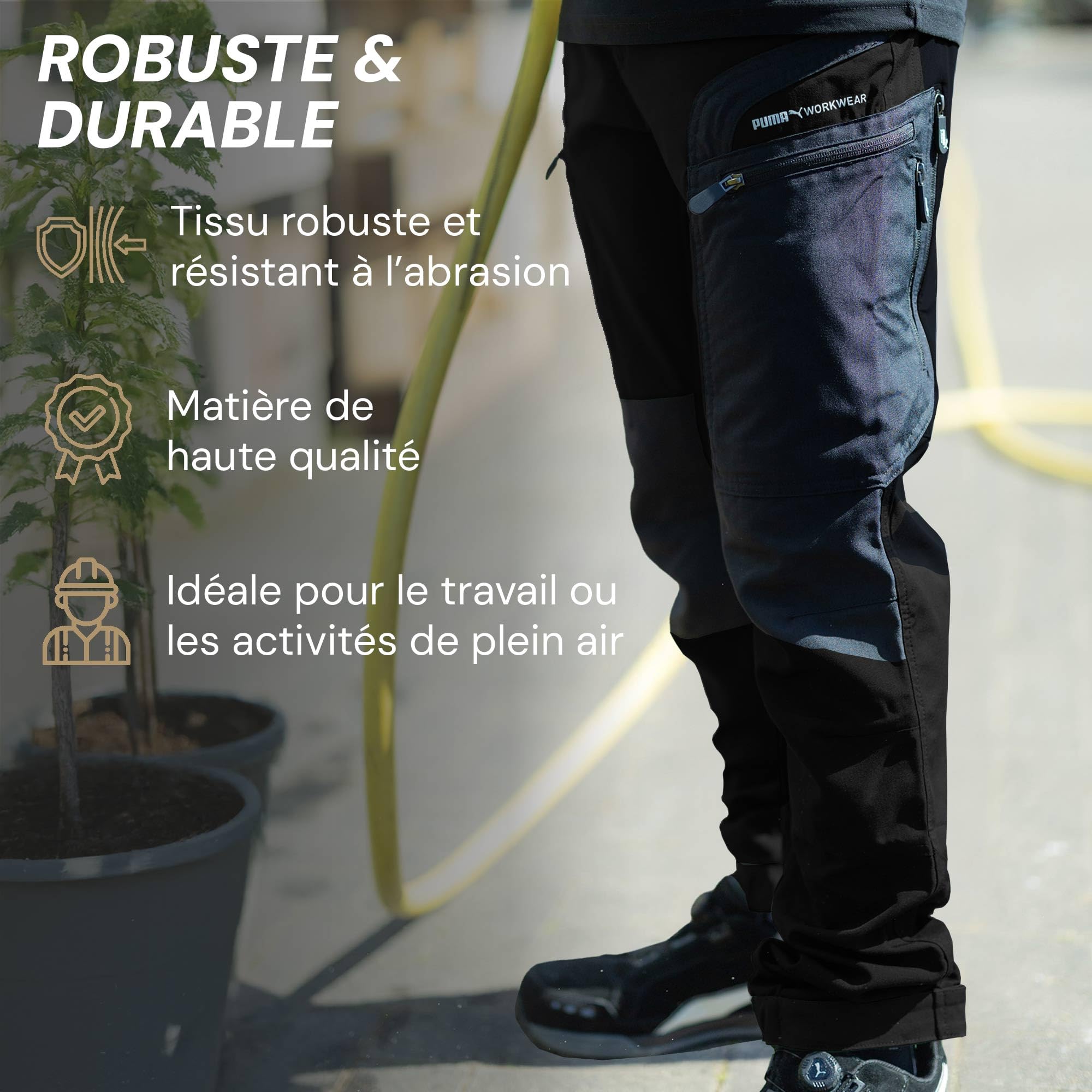 PUMA Pantalon d'extérieur Workwear Pro-One - Robuste, respirant et durable - Pantalon parfait pour la randonnée, l'alpinisme, le bushcraft et les travaux extérieurs