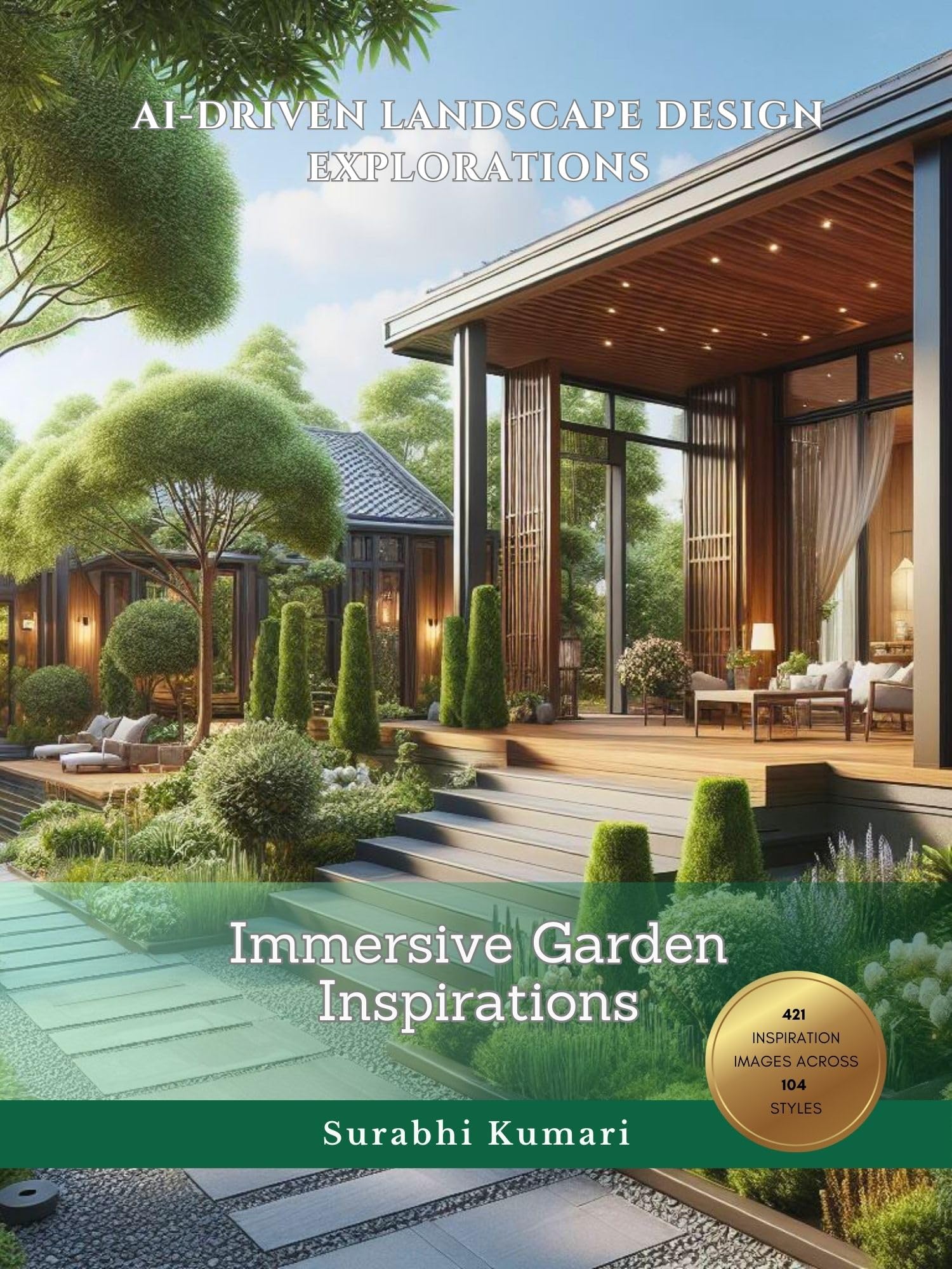 Design paysager par IA livre d'inspiration pour aménagement extérieur et jardin moderne