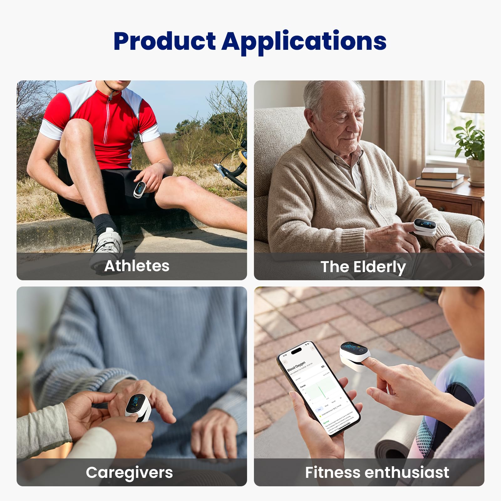 Bluetooth Pulse Oximeter - Monitor SpO2 & Heart Rate -6
