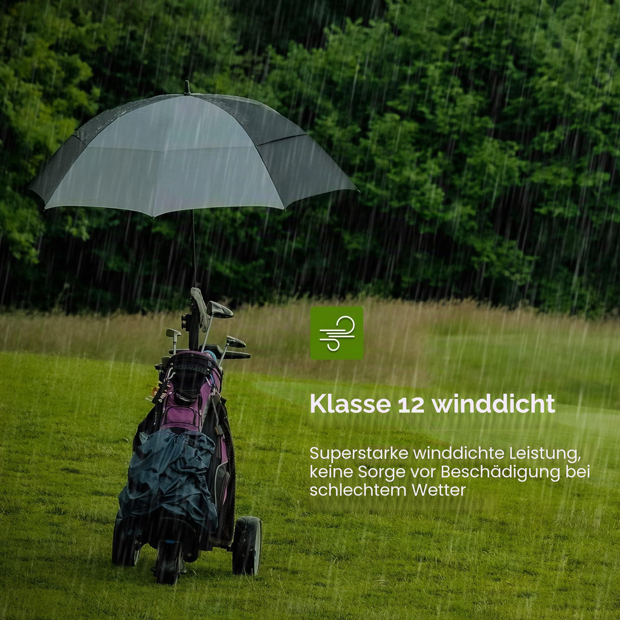 10L0L Golfwagen-Sonnenschirmhalter für Golfschubkarre/Motocaddy/Powakaddy/Kinderwagen/Rollstuhl/Strandstuhl, strapazierfähiger, Verstellbarer Golfschirm mit Aluminiumlegierungsbasis