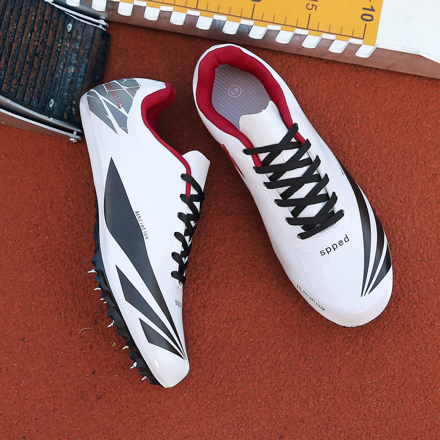 Zapatillas de Atletismo con Pinchos para Correr, Ligeras con Cordones automáticos para Hombre y Mujer