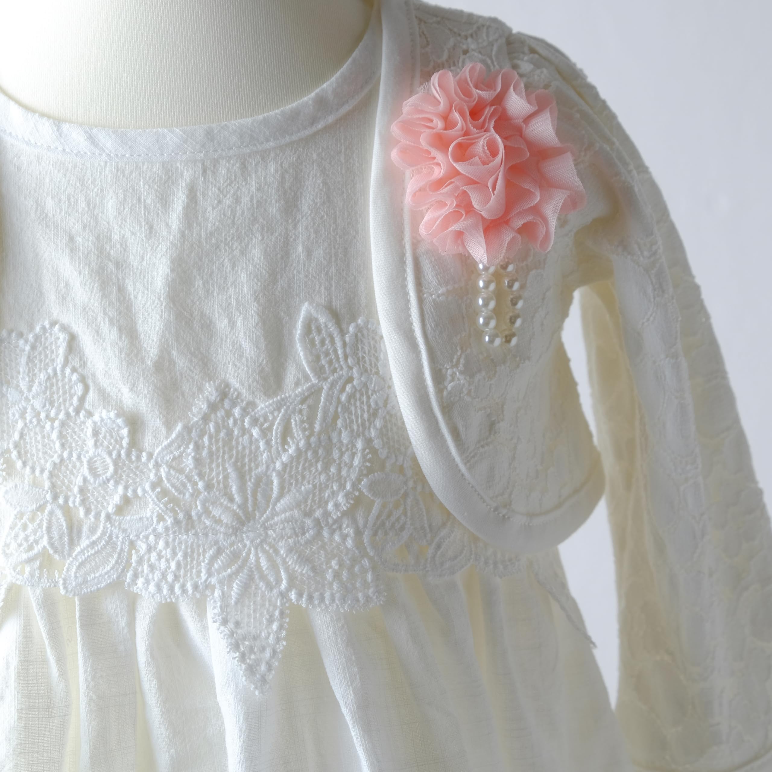 Baumwolle Taufkleid Festkleid Baby Mädchen Kleid Blumenmädchenkleid L15
