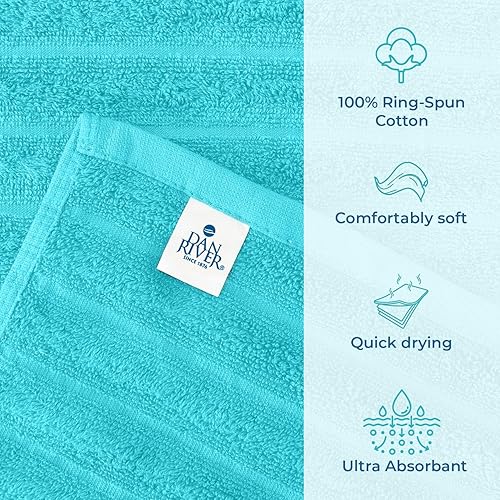 Miniatura 3 de DAN RIVER Juego de 2 toallas de baño de 550 GSM, ultra suaves y altamente absorbentes, con diseño de interruptor de velocidad, toallas de baño