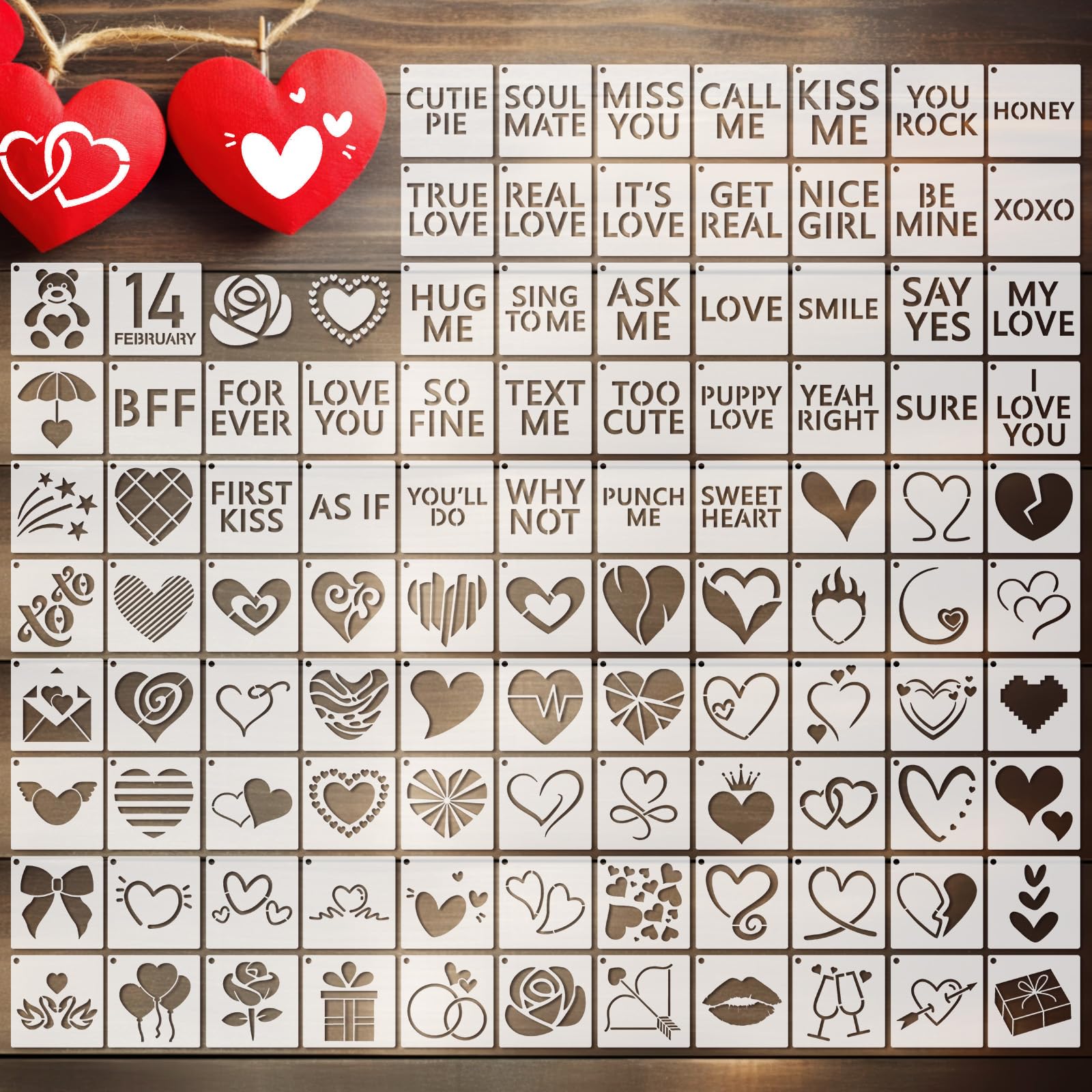 Fainne 100 Pcs 2 Inch Stencils Small Stencils - drawing | Mubboo