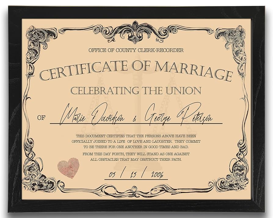 Amazon.com: Customizable Certificate of Marriage | Personalized Wedding Certificate | Unique Marriage Keepsake | Custom Name & Date | Elegant Design | Perfect Wedding Gift : Home & Kitchen amazon-com-customizable-certificate-of-marriage-personalized-wedding-certificate-unique-marriage-keepsake-custom-name-date-elegant-design-perfect-wedding-gift-home-kitchen