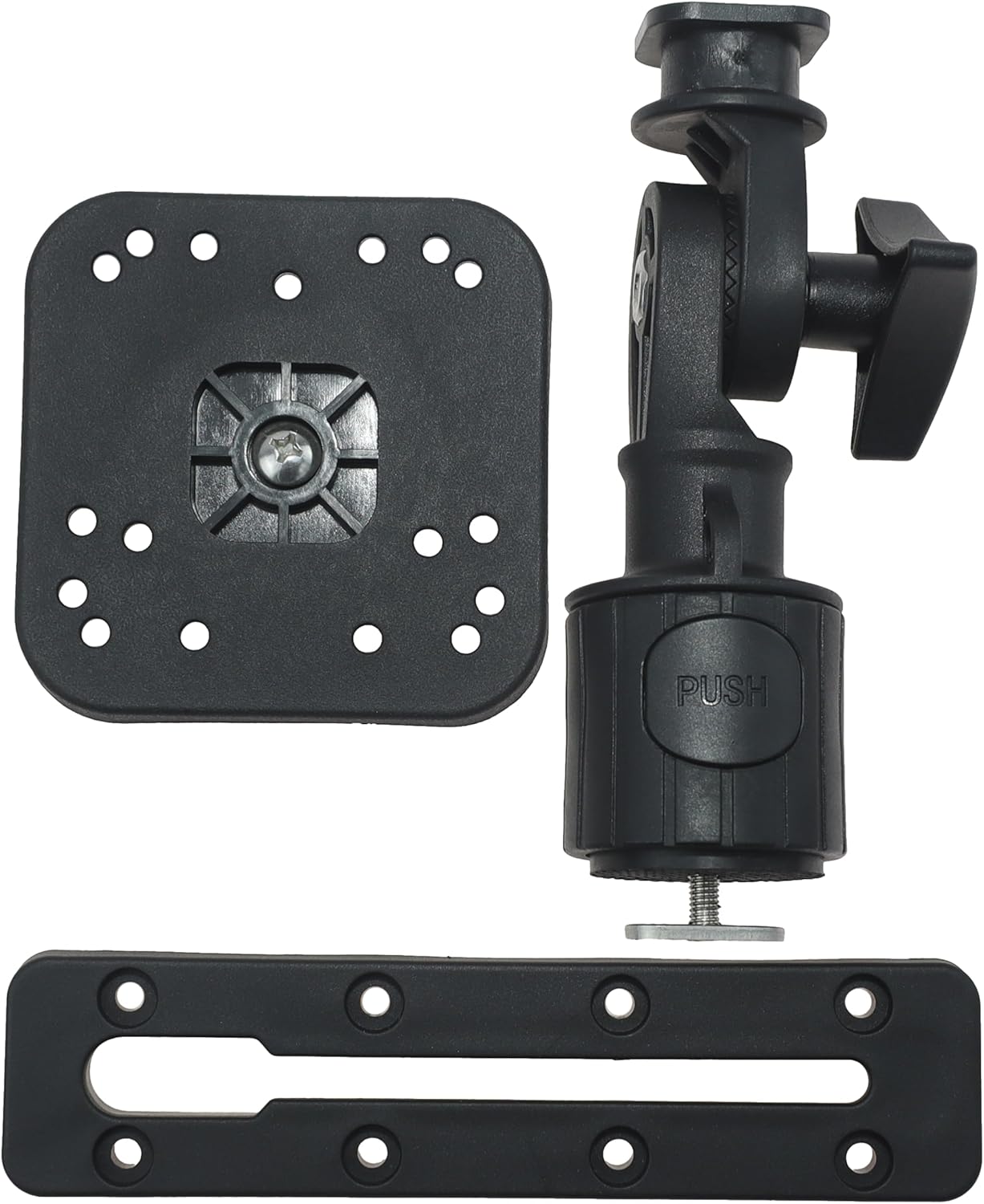 METER STAR Fish Finder Mounting Base, 360° Rotating Bracket, High-Strength Square Bracket for Marine Fish Finders, Suitable for Boats, Kayaks, Pontoons, Canoes, Including Mounting Base and Tool Kit