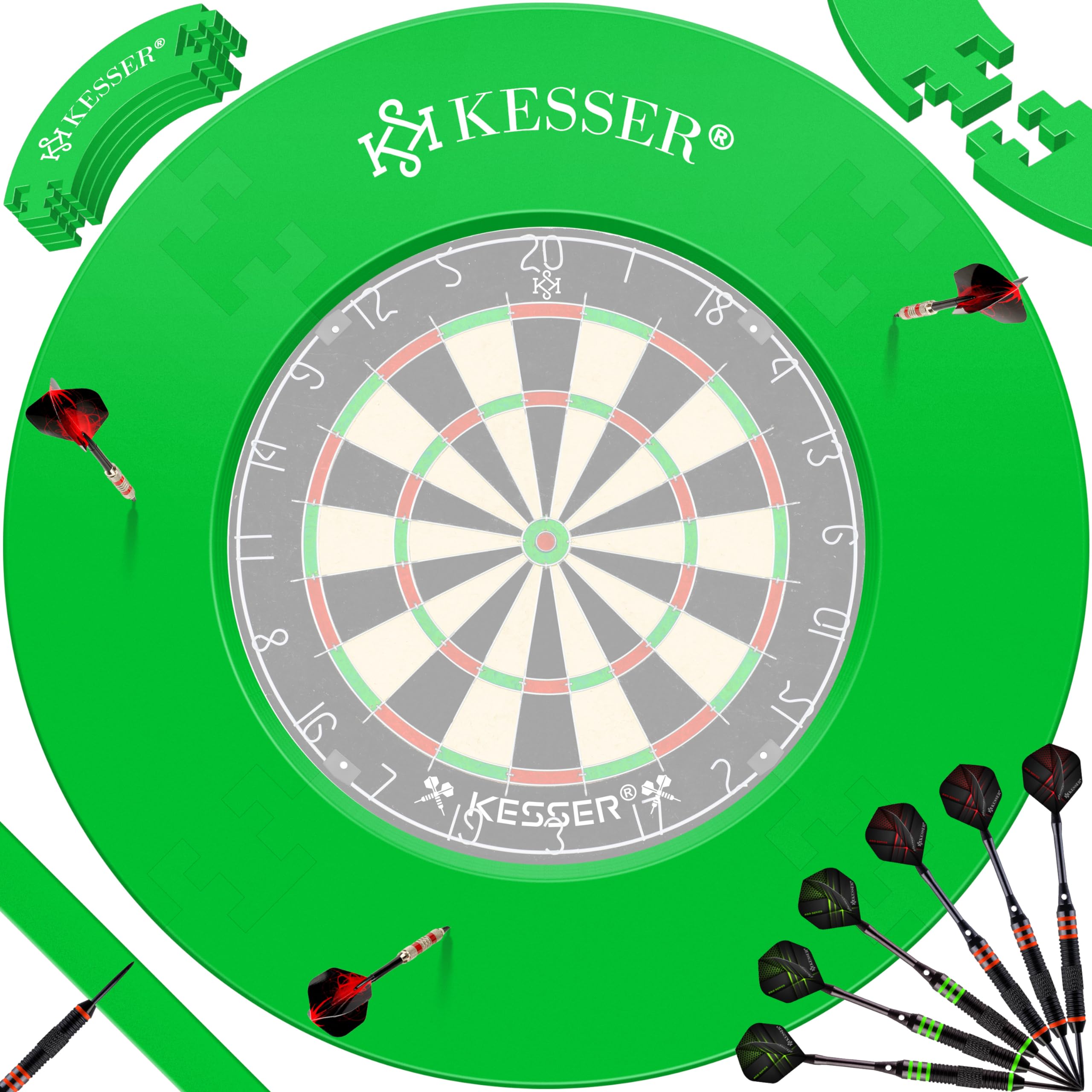 KESSER® Dartscheibe Catchring Schutzring Ø45cm | Auffangring rund Stabiler Wandschutz Zubehör | passend für alle Dartscheiben | Dartring Stabiler Wandschutz Backboard Surround Ring für Dartboard Eva
