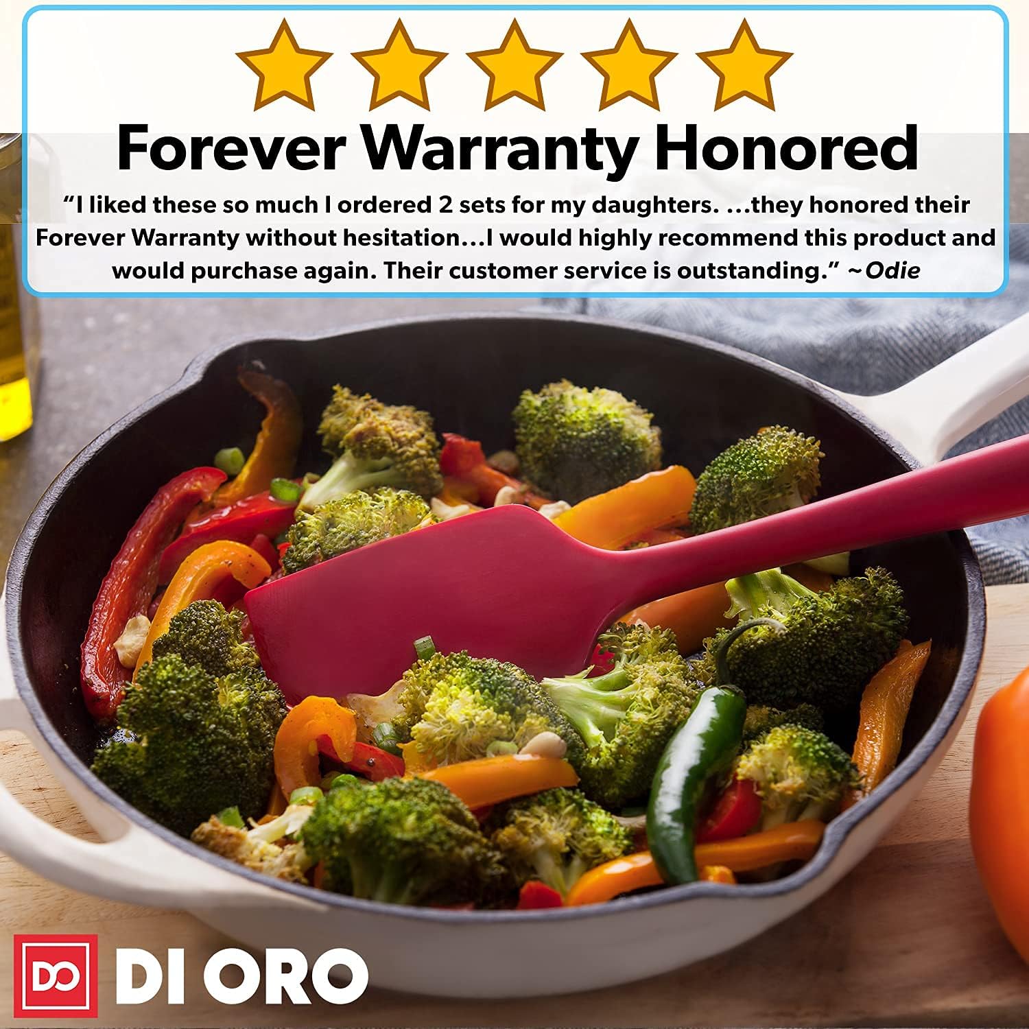 DI ORO® Living Silicone Spatulas for Cooking, Silicone Kitchen Utensils for Baking & Mixing - Image 4