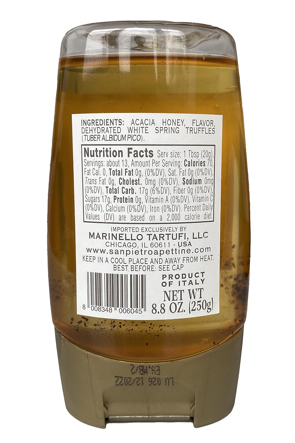 White Truffle Honey, Umbria Truffle, 8.8 oz (250 g) - Acacia Honey - Gourmet Food - Squeeze Bottle