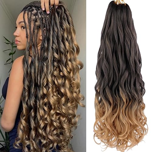 Miniatura 67 de COOKOO Cabello rizado francés de 10 pulgadas, prerizado, paquete de 9 rizos franceses, trenzas sueltas, cabello trenzado para trenzas de caja