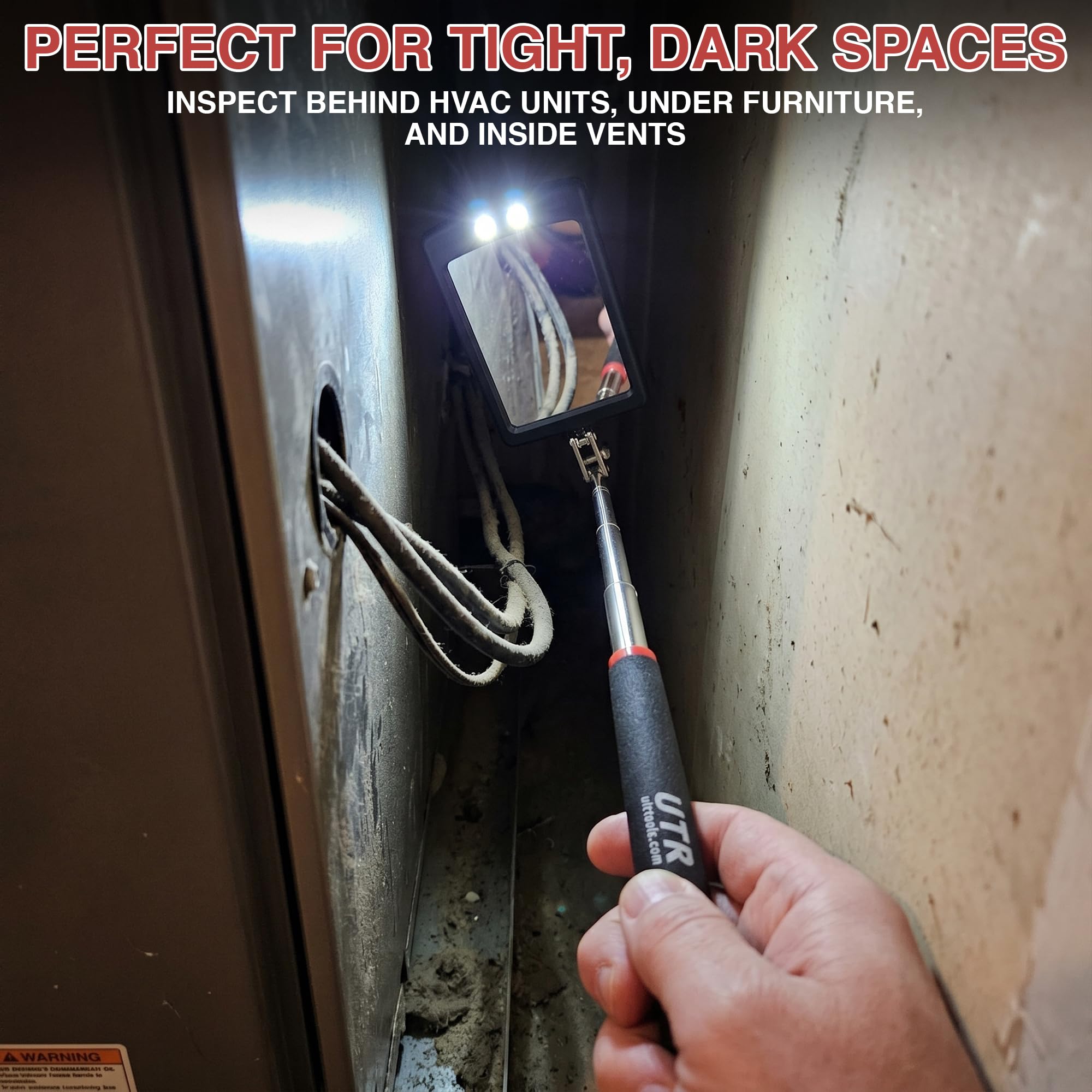 Telescopic Inspection Mirror with LED Light -5