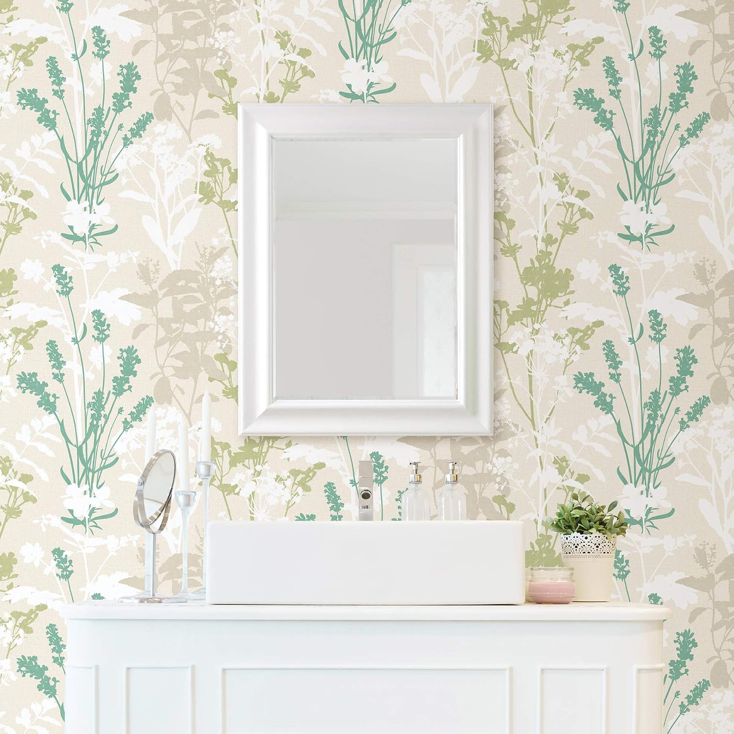 Advantage 2811-24573 Santa Lucia Green Wild Flowers Wallpaper