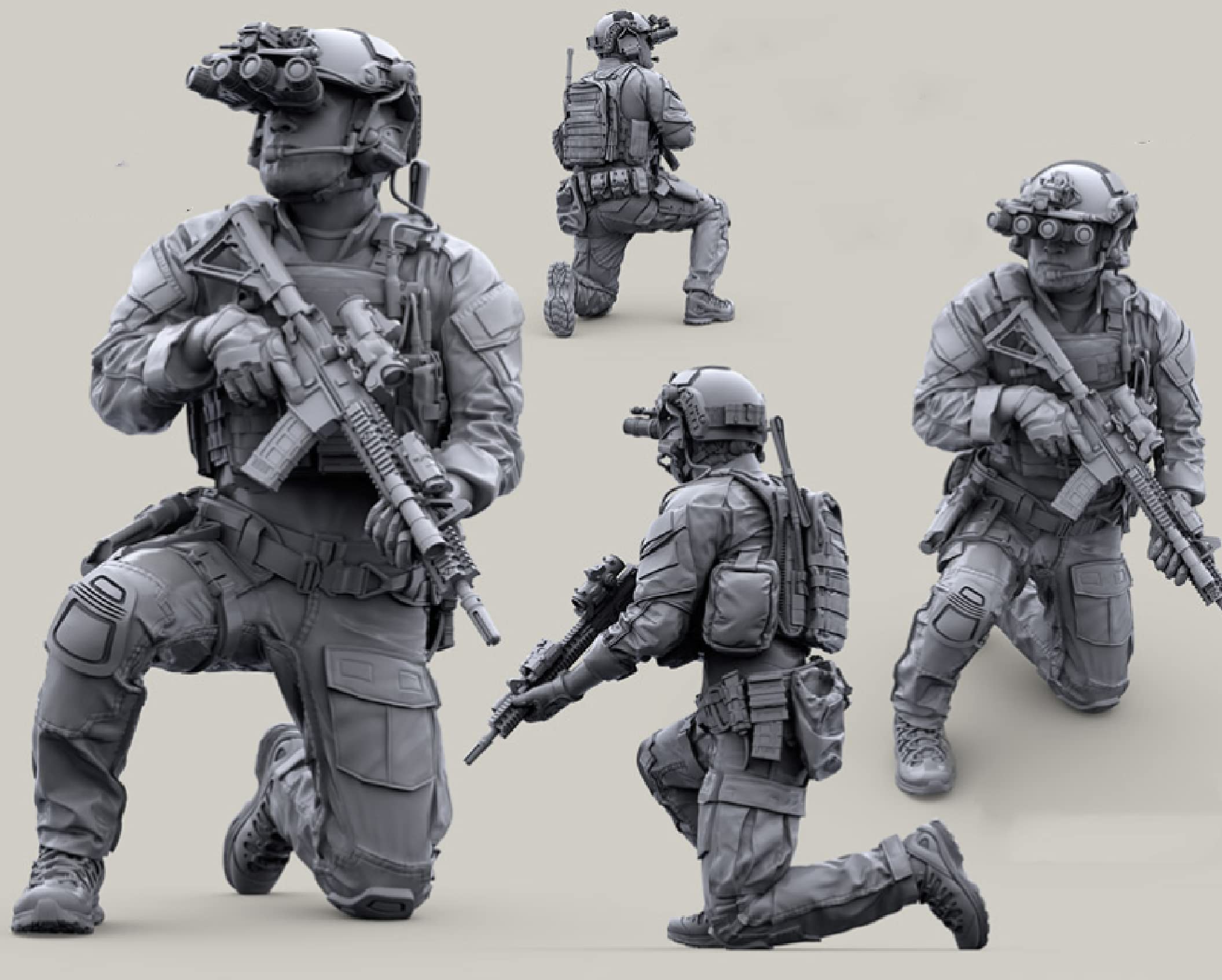 Risjc 1/35 Resin Model Soldier Figure Military Series US Special Forces Commando (6 Personen) Unmontierter, unbemalter Miniaturen-Bausatz
