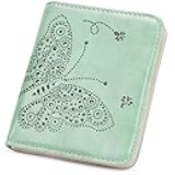 Small RFID Wallet Women Ultra Thin Slim Womens Wallet Mini Compact Bifold Pocket Ladies Wallets for Women Peppermint Mambo Green