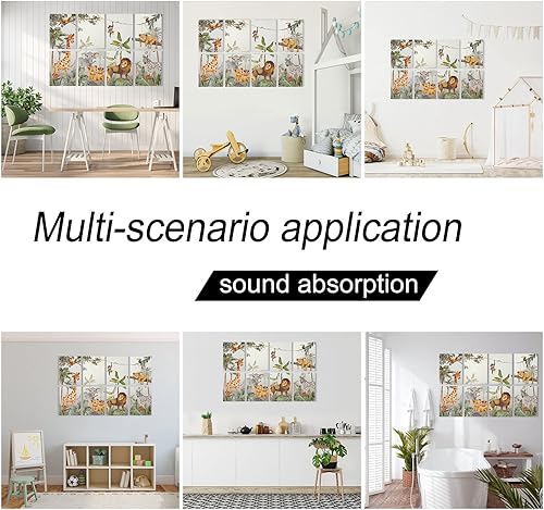 Miniatura 4 de HLJ ART Paneles acústicos artísticos Panel decorativo de absorción de ruido acolchado insonorizado para oficina de estudio, paquete de 8 unidades de