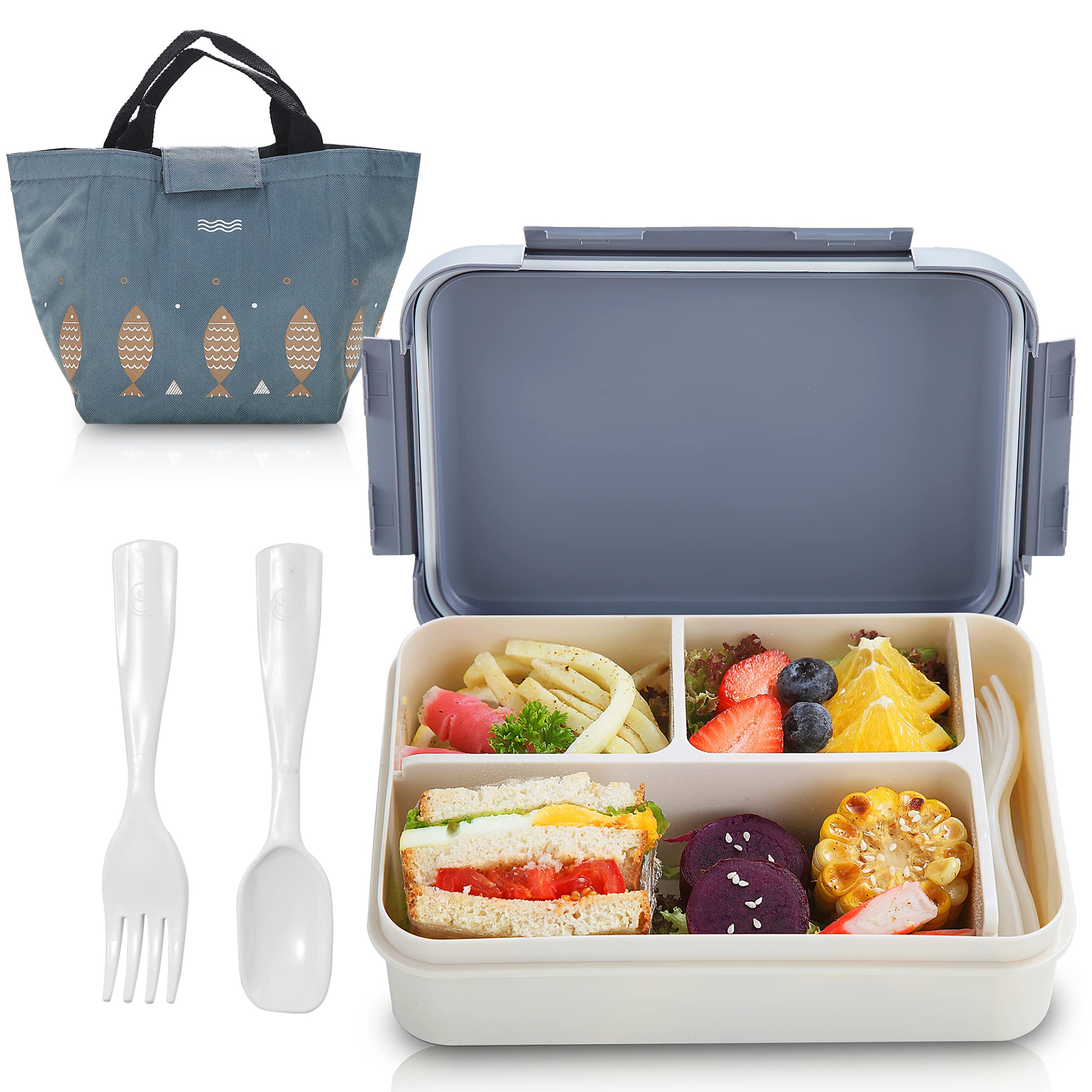 Buy ZZQ Bento Boxes for Kids Adults with Cute Lunch Bag & Spoon Fork