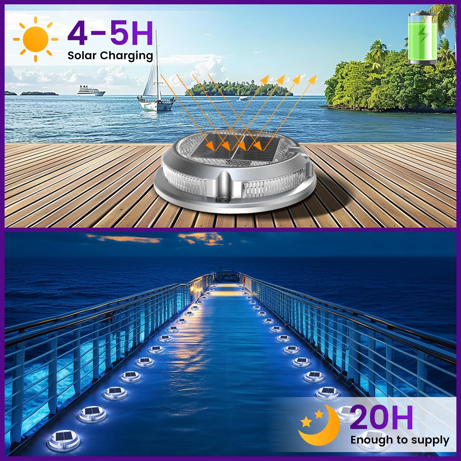 Quntis Solar Decking Lights Outdoor Garden 4 Pack, RGB Warm White Cool White 11 Lighting Modes - Image 4