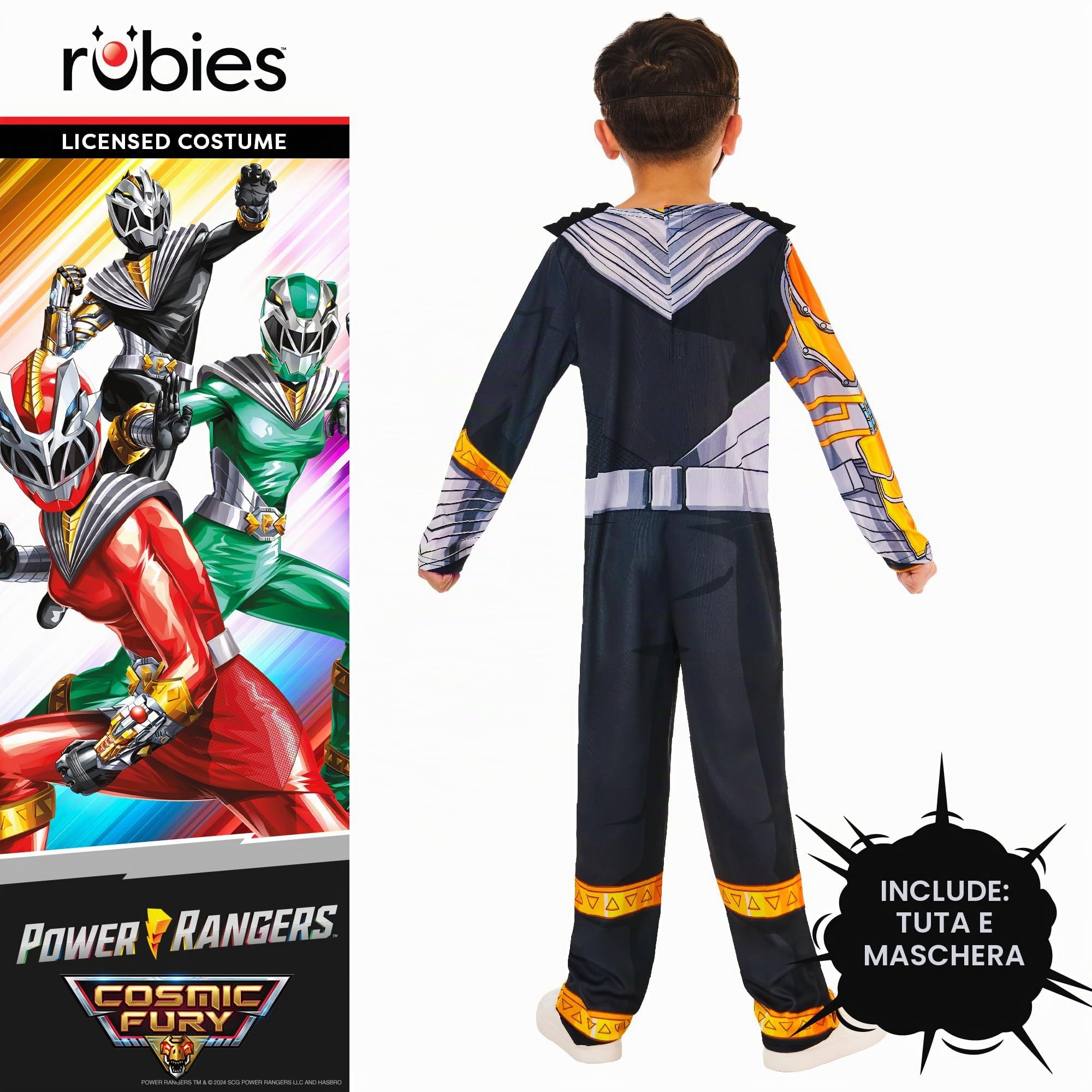 Rubies Costume ufficiale Power Rangers Cosmic Fury Black Ranger per bambini, taglia 5-6 anni
