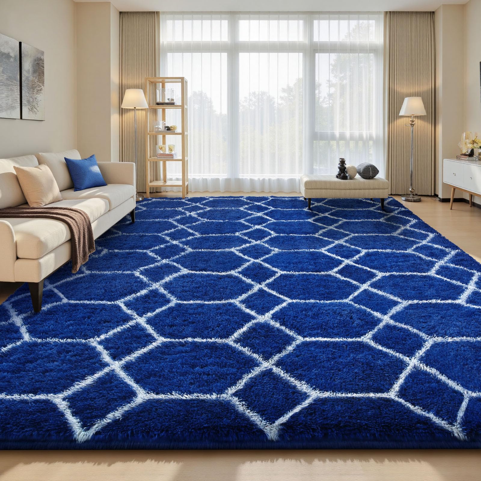 Sour Lemon Rugs Living Room 240x300cm, Grey Area Rugs for Bedroom, Washable Anti Slip Large Shaggy Soft Rug Fluffy Modern Carpets Mat Beside Area Rug for Living Room Kids Room — image 1