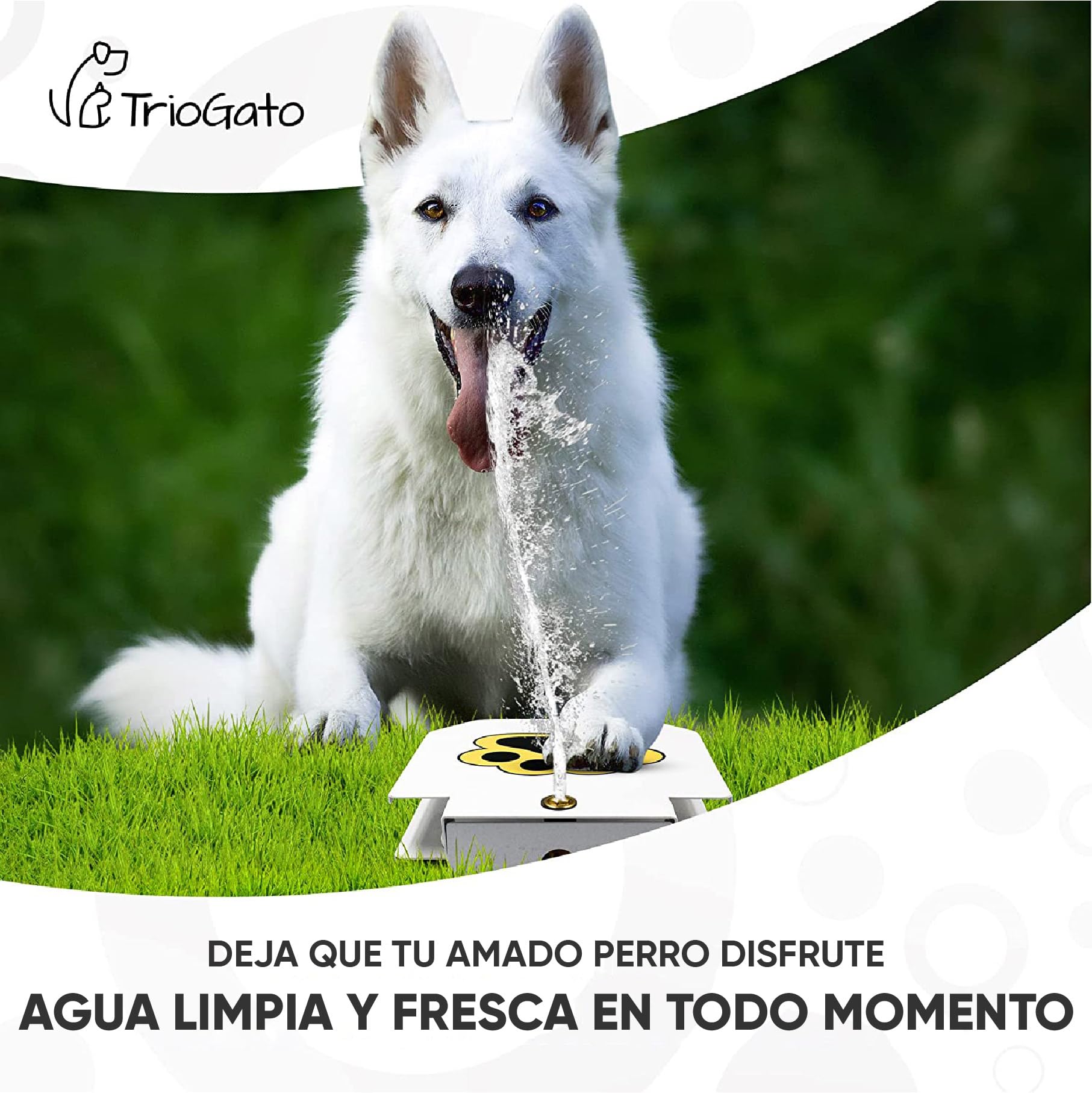 Genovation Aspersor de Agua para Mascotas al Aire Libre fácil Activado Perro Fuente de Agua Juguete