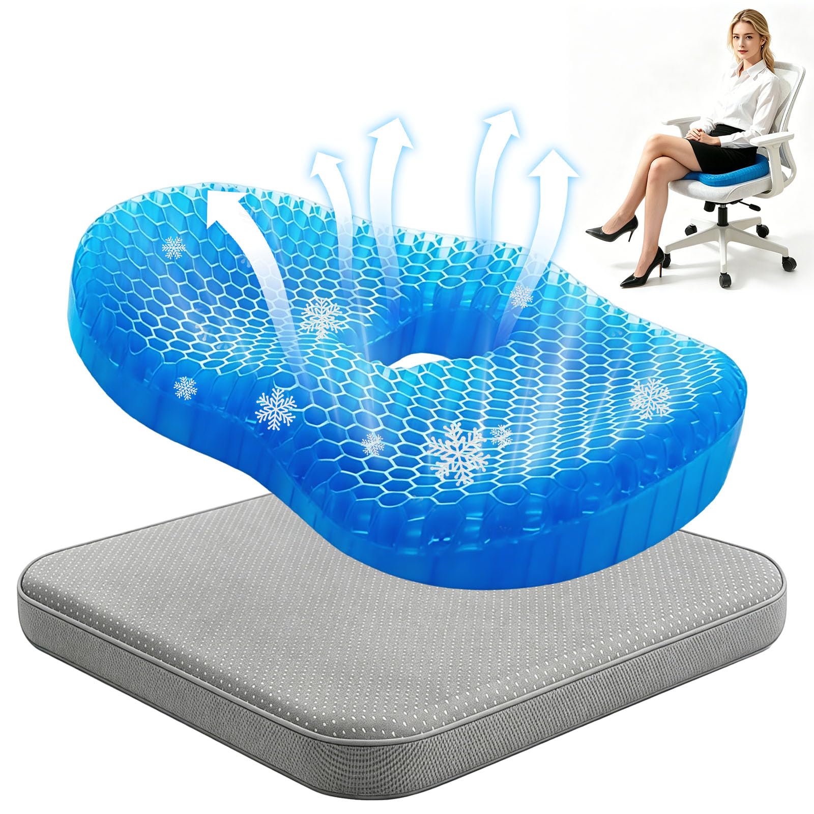 Coussin de siège auto en gel pour soulager les hanches et retrouver le confort