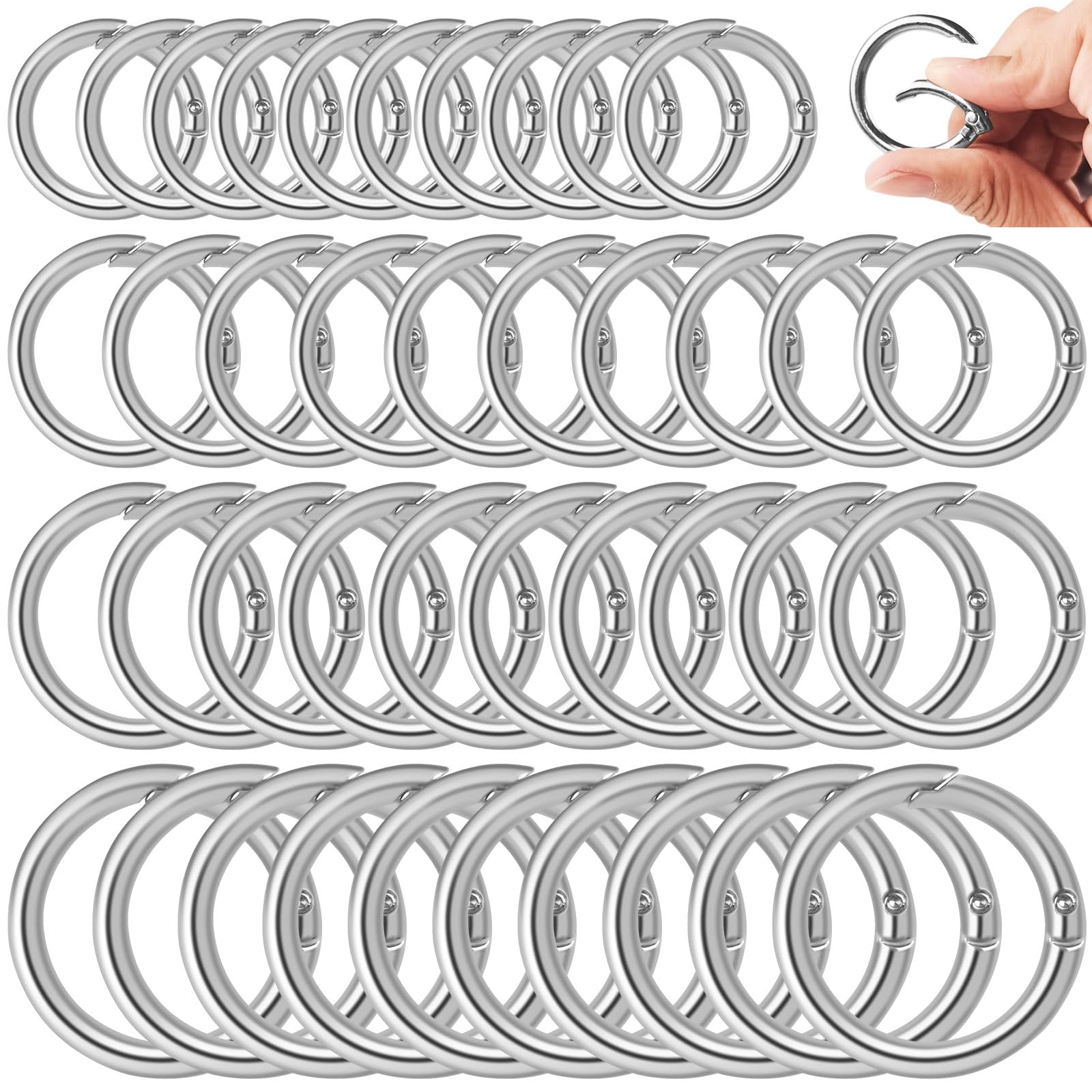 Uxcell 32-Pack Zinc Alloy Opening O-Ring Buckles – For DIY Keyrings, Bags, Straps & Crafts - View #5