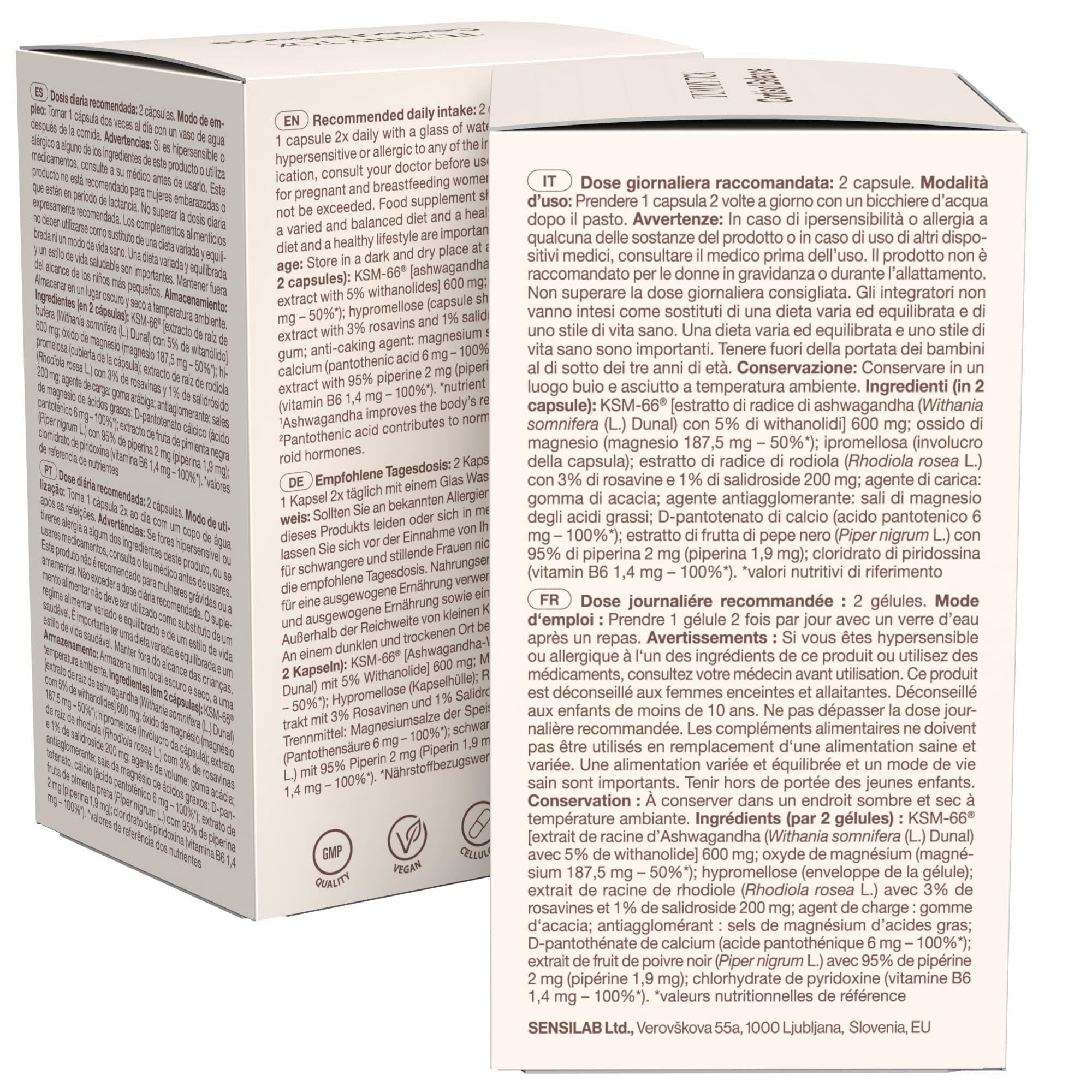 Tummy Tox Cortisol Balance - Ashwagandha et Rhodiola, 180 Gélules | KSM-66 600 mg, Vitamines B6 et B5, le Magnésium contribue à réduire la Fatigue