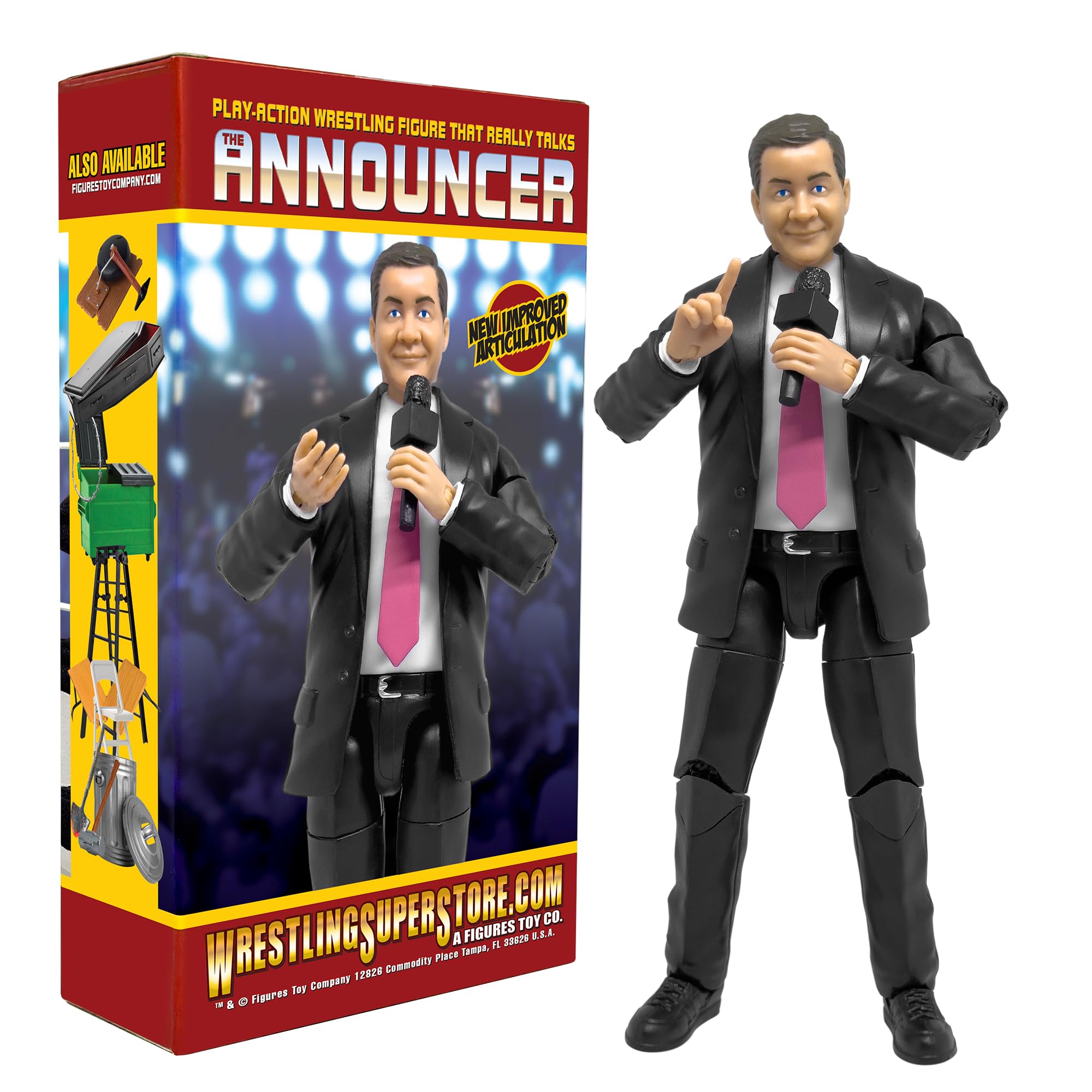 Amazon.com: Figures Toy Company Ultimate Talking Wrestling Ring ...