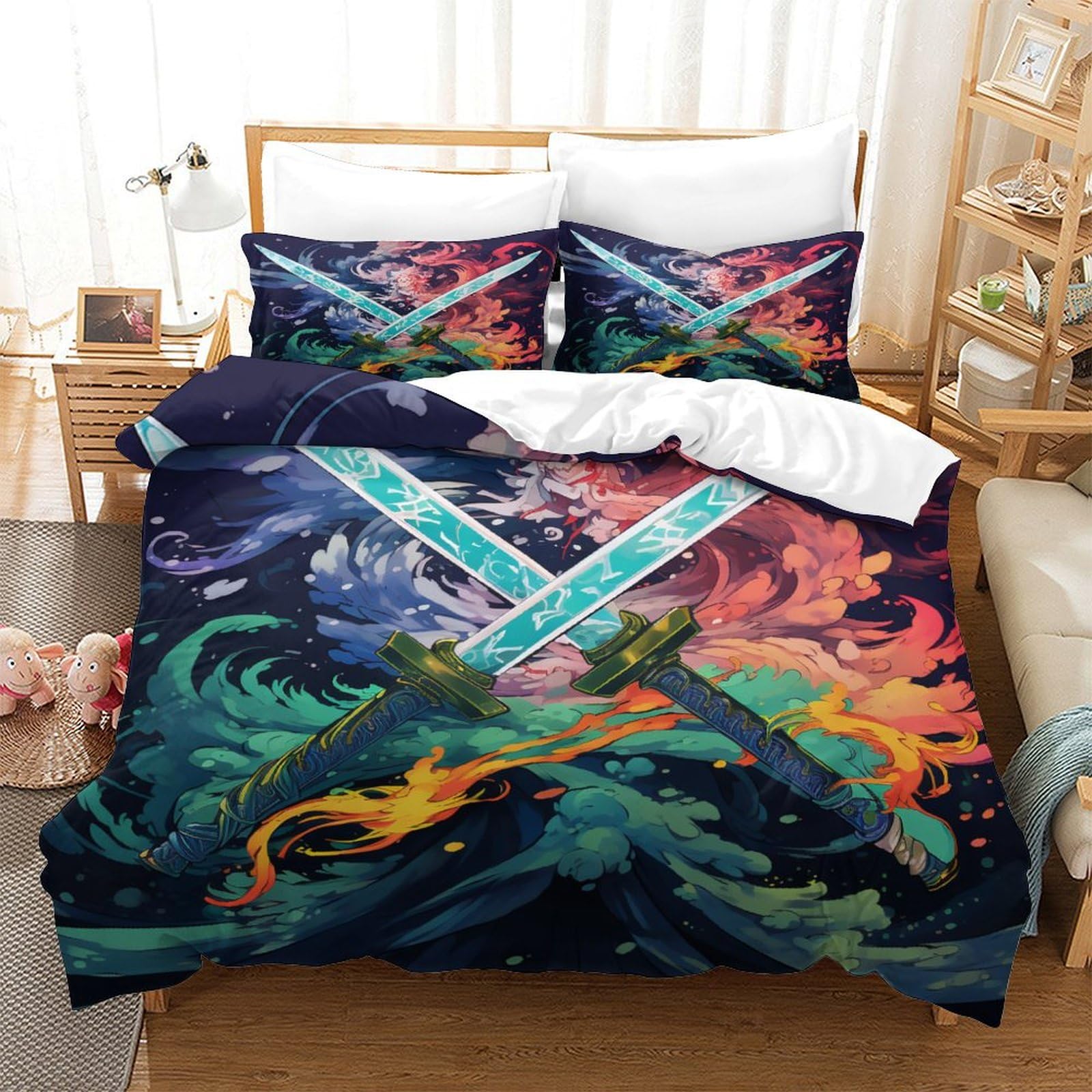 Housse de couette lames d'armes pour un sommeil doux et frais