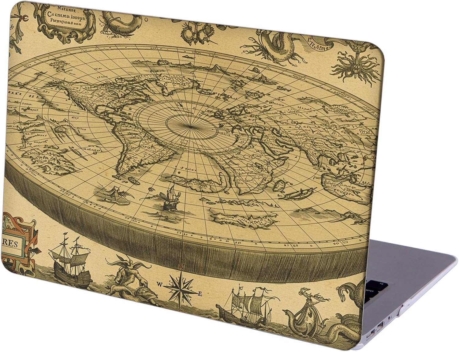 Compatible with MacBook Neo 13-inch, Hard Shell Case with Keyboard Cover and Screen Protector (A3404 A18 Pro chip, 2026 Release) - Vintage Map MC22619