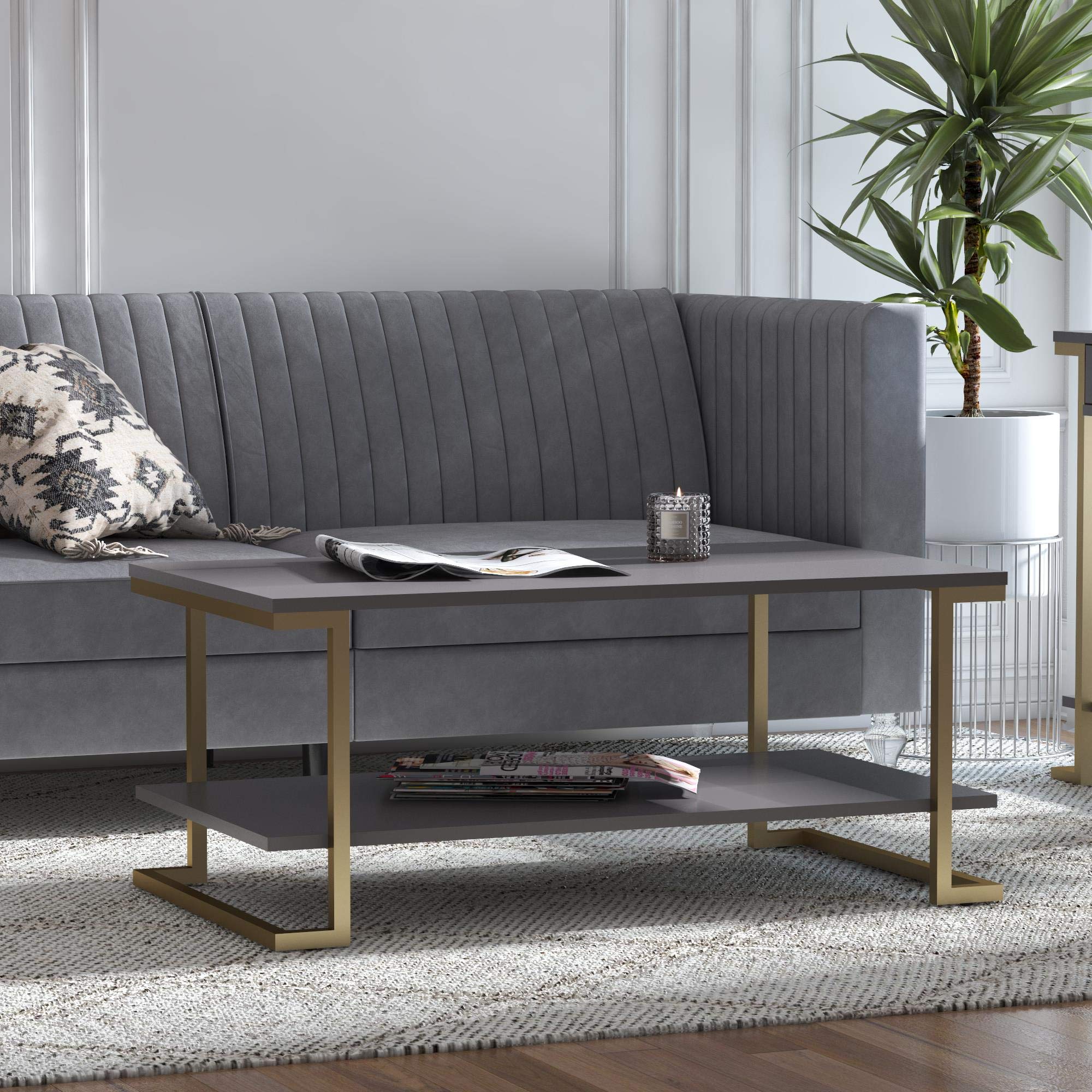 CosmoLiving by Cosmopolitan Camila Coffee Table, Graphite Grey