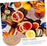 Vista 9 de Bandeja de mimbre para servir de ratán, cesta de pan tejida de mimbre, plato de mimbre para aperitivos de galletas, cenas, mesas de café, desayuno