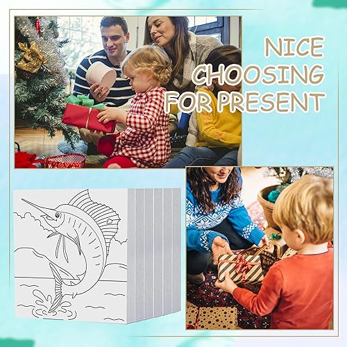 Miniatura 7 de 6 lienzos predibujados para pintar, lienzo impreso de 6 x 6 pulgadas para pintar lienzo para pintar el primer y último día de escuela, recuerdo de