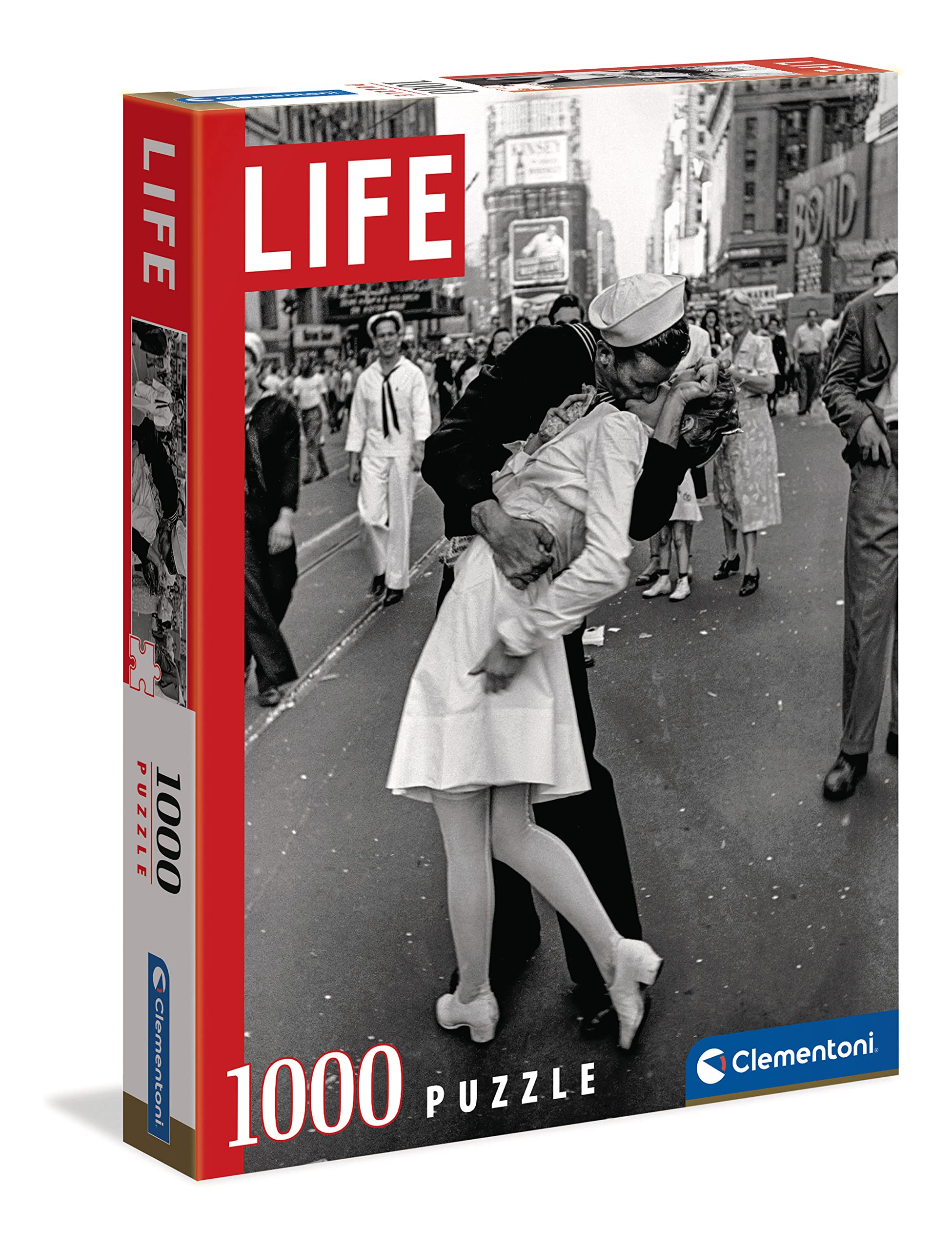Clementoni 39631 Life Magazine 1000 Teile Schwarz Weiß-Legespiel, Geschicklichkeitsspiel für die ganze Familie, Erwachsenenpuzzle ab 10 Jahren, Puzzle Erwachsene, Mehrfarbig, One Size, The Kiss