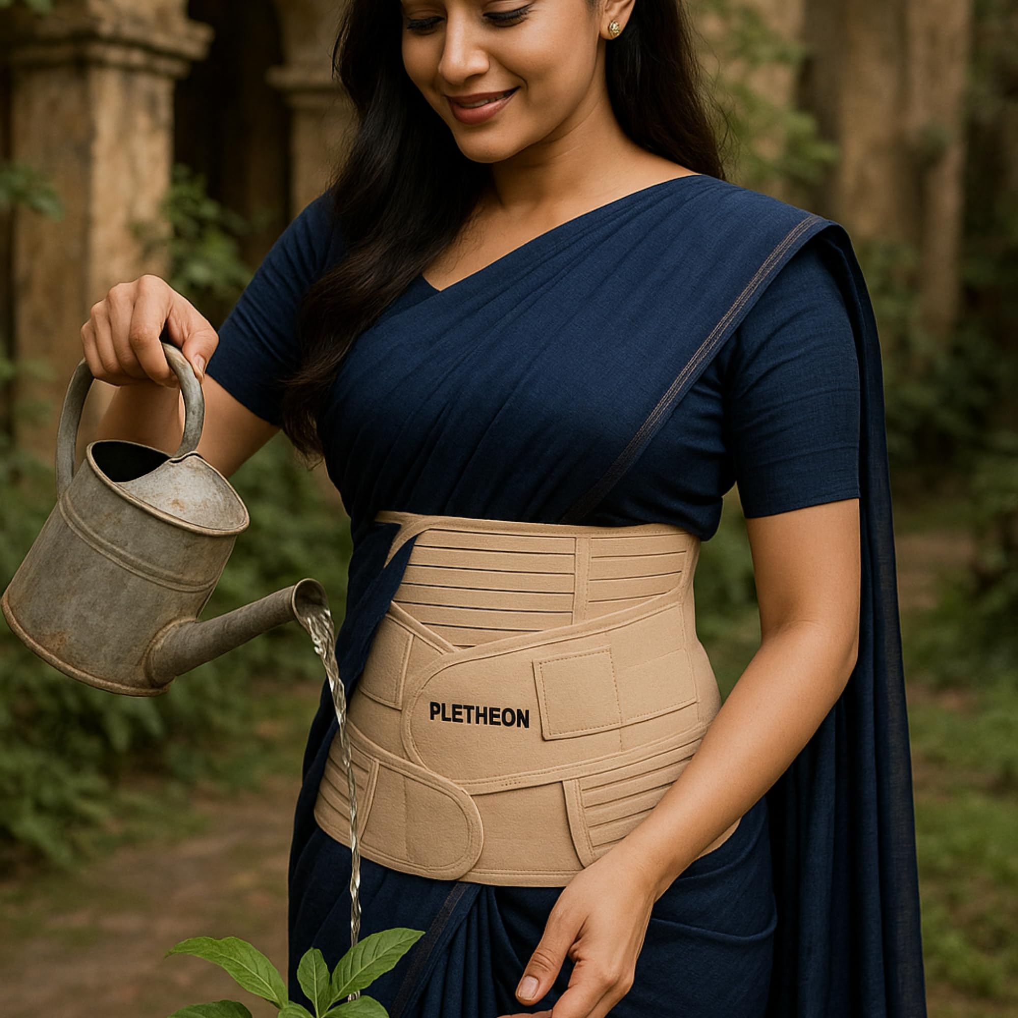 PLETHEON 3-in-1 Postpartum Abdominal Belt for Women – Belly, Waist & Pelvis Support | Post Pregnancy Recovery Belt | Maternity Tummy Wrap for Slimming & Back Pain Relief (Beige) - Image 4 thumbnail