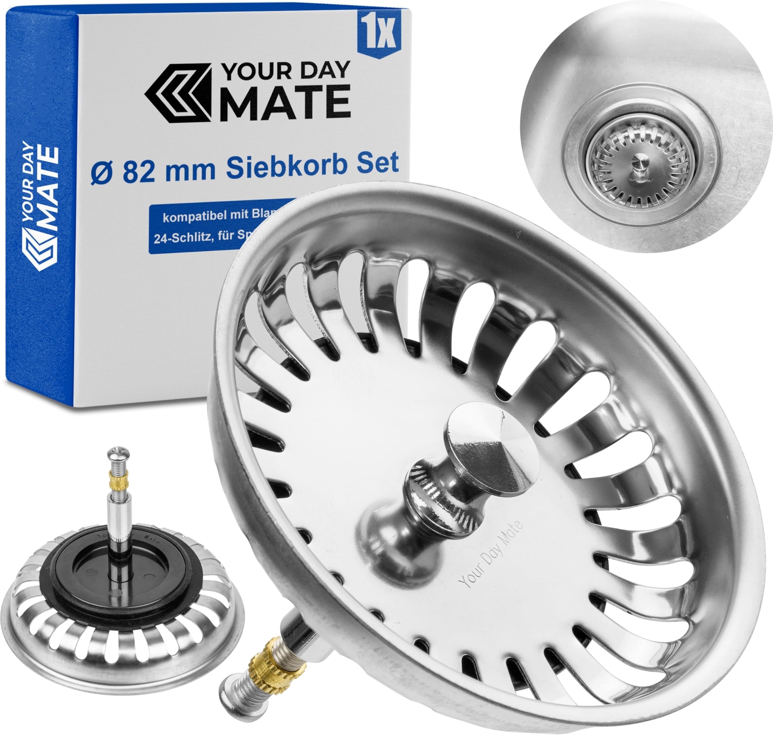 Magesh Edelstahl Spülbecken-Stöpsel - Rostfreies Abflusssieb Für Küchenspüle Mit Schneller Entwässerung