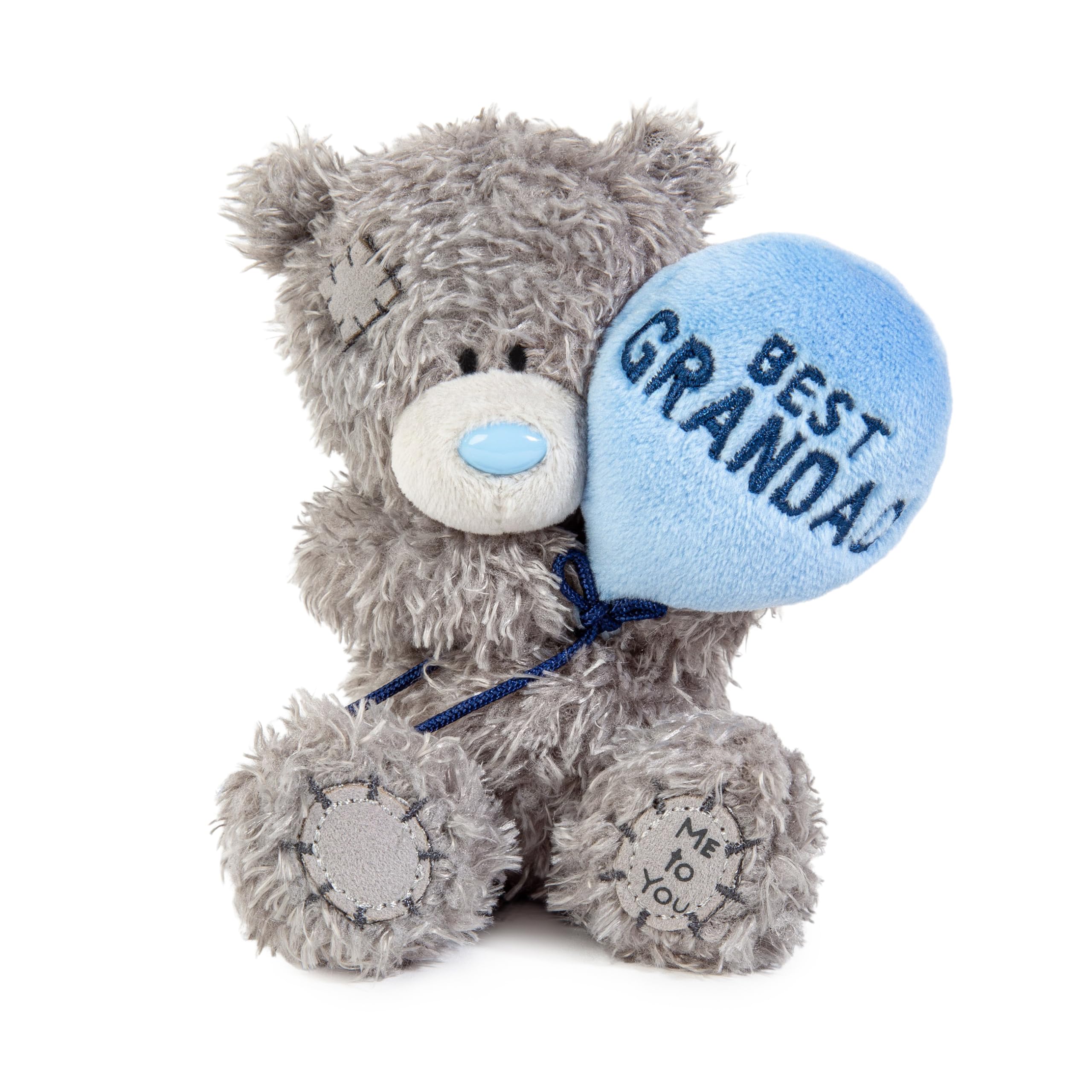 ME TO YOU Tatty Teddy Father's Day 'Best Grandad' Bear with Balloon 10cm - Official Collection FP401017, Grey, Blue, Navy Blue