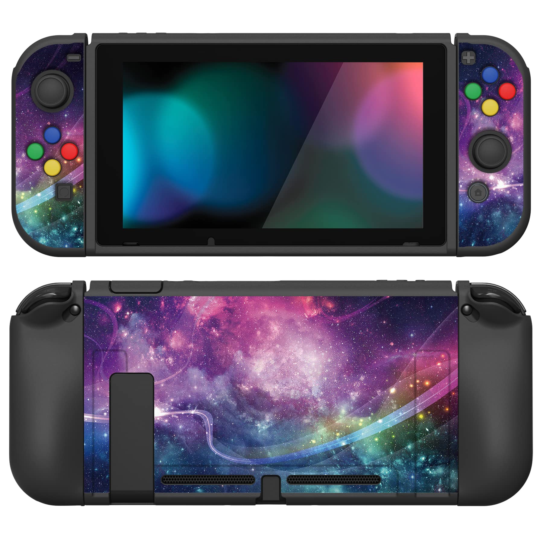 playvital ZealProtect Soft Protective Case for Nintendo Switch, Flexible Cover Protector for Switch with Tempered Glass Screen Protector & Thumb Grips & ABXY Direction Button Caps - Donut Odyssey — view 11